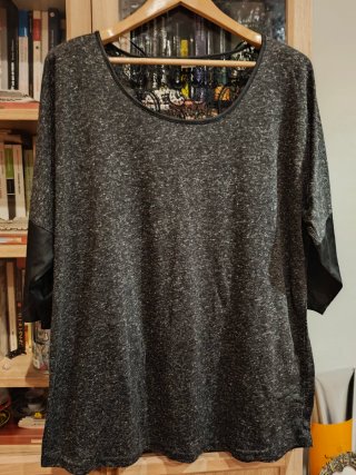 Top gris jaspeado manga larga MsMode T-XL