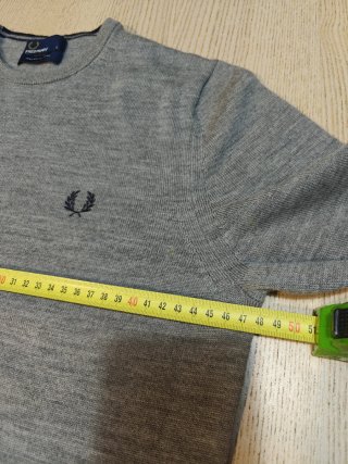 Jersey Fred Perry Lana Merino Gris - Talla S
