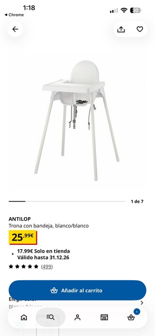 Trona IKEA Antilop Blanca