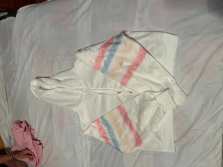 Sudadera con Cremallera Blanca y Mangas Coloridas