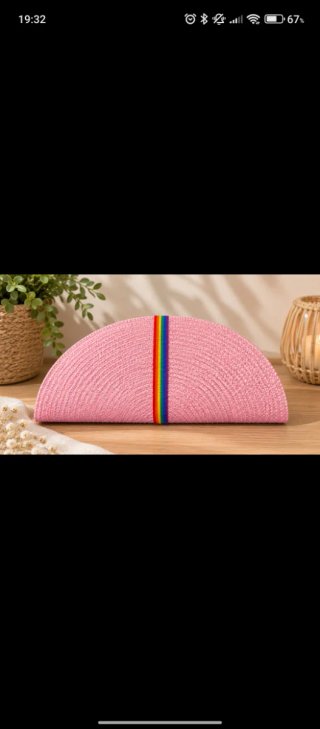 Bolso de Mano Rosa con Detalle Orgullo LGTBI+