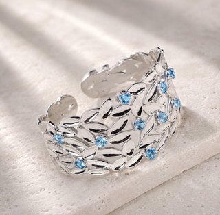 Bracciale Argento 925 con Topazio Swiss Blu