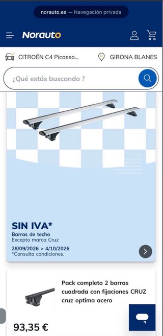 Barras de Techo Cruz para Citroën C4 Picasso