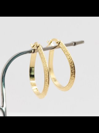 Orecchini ovali in oro 18k non placcato