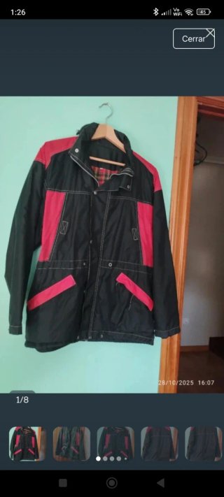 Impermeable Hombre Talla M Negro y Rojo
