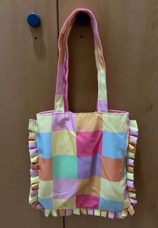 Bolsa infantil cuadros multicolor