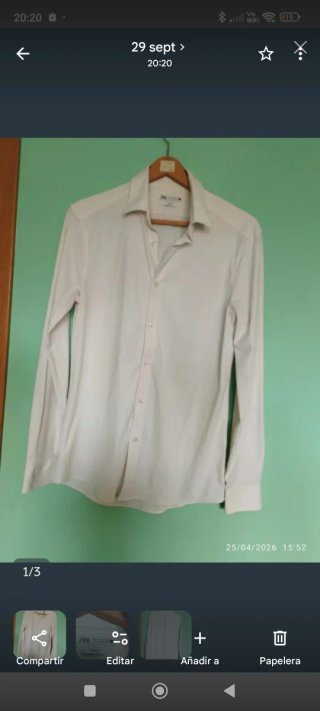 Camisa Hombre Zara Blanca Talla S