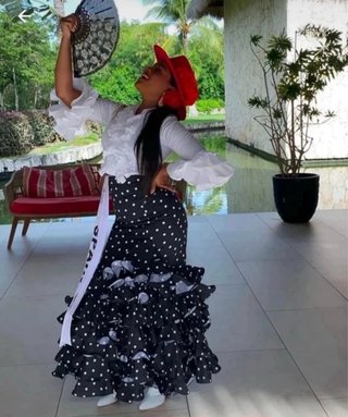 Falda flamenca lunares talla única
