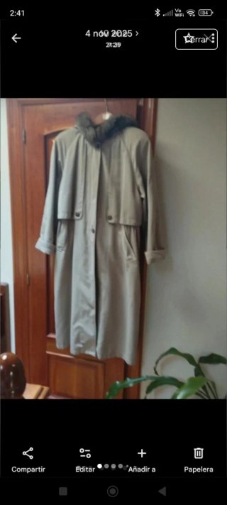 Gabardina Vintage Beige Talla 46