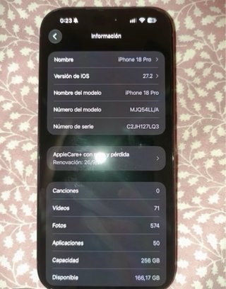 iPhone 18 Pro 256 GB Granate