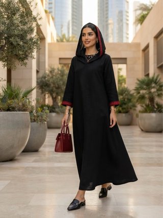 Abaya Abu Dhabi Negra o Túnica