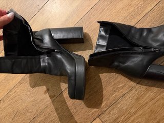 Botines Zara Piel Plataforma Tacón