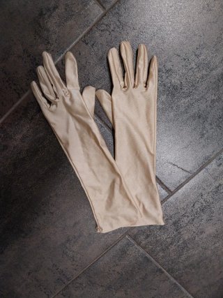 Vestido Años 20 de lentejuelas con Guantes y Tocad