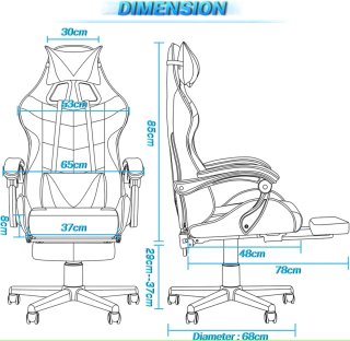 Silla Gamer Rosa con Reposapiés, masaje y diadema