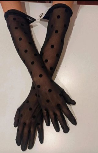 Guantes con estampado de lunares