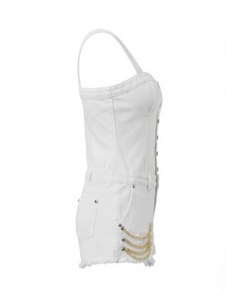 Mono blanco con cadena dorada