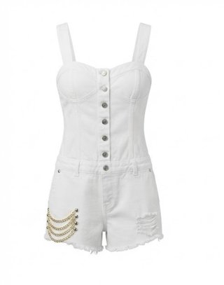 Mono blanco con cadena dorada