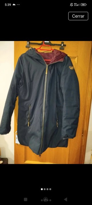 Parka mujer reversible azul y roja