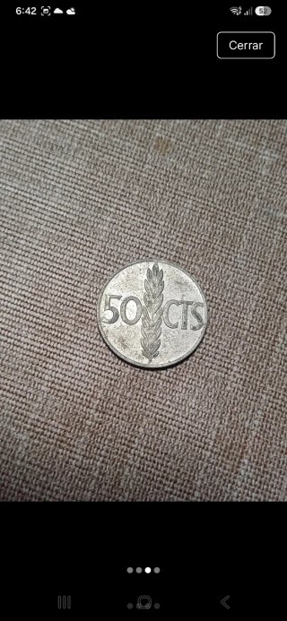 2 Monedas de España 1945 y Moneda de 50 centimos