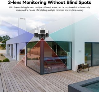SRIHOME Cámara 3x2MP WiFi Triple Objetivo PTZ