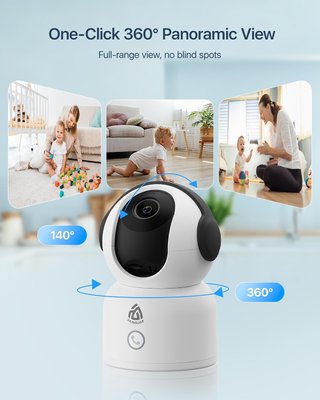 AKINGUAR T2 Camara WiFi 2.5K 360 IA Interior