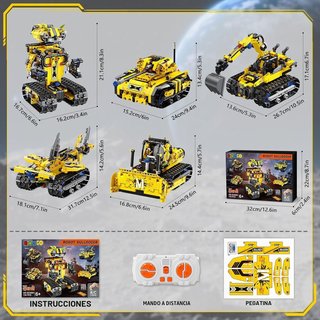 HIWEEGO Robot 5en1 Radiocontrol 739pcs APP Mando