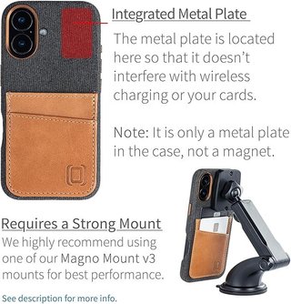 Dockem Funda Tela Tipo Tarjetero iPhone 16