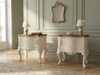 Coppia comodini Chippendale shabby chic