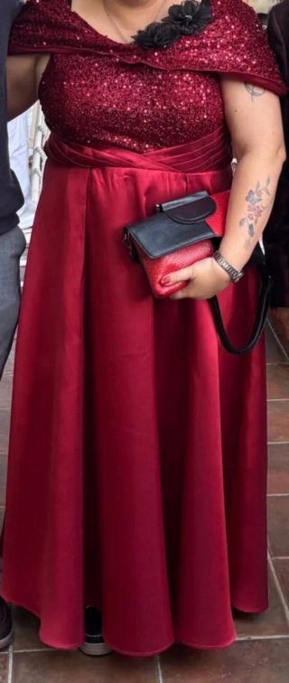 Vestido rojo lentejuelas talla XXL