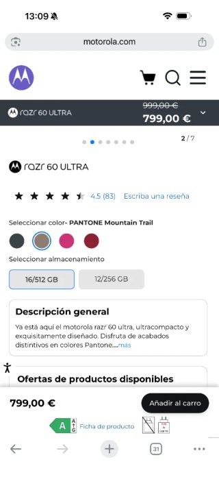Motorola Razr 60 Ultra (16/512GB)//NUEVO!!CAMBIOS!