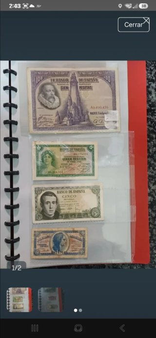 Colección de 4 Billetes Antiguos