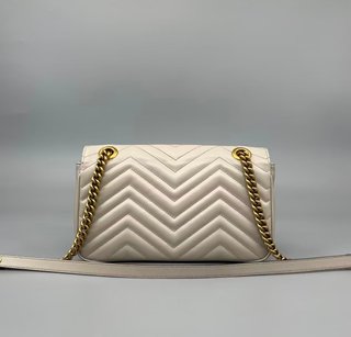 Bolso Gucci Marmont Blanco Cadena Dorada