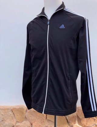 Sudadera Adidas Negra con Rayas Blancas