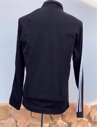 Sudadera Adidas Negra con Rayas Blancas