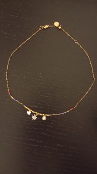 Collar Bimba y Lola dorado en bolsita de regalo