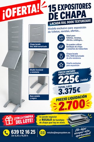 Expositor Chapa RAL 9006 para Folleto y Publicidad