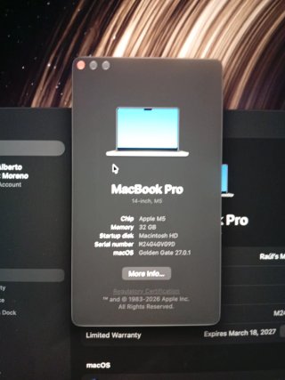 MacBook Pro M5 32GB RAM 1TB SSD