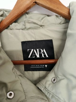 Chaqueta Acolchada Zara Verde Talla S