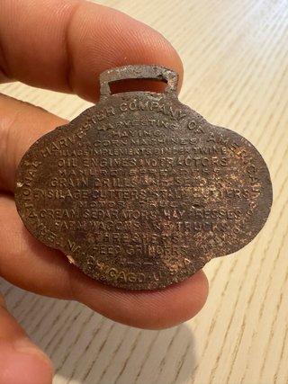 Medaglia trattore National Harvester Company anni '30