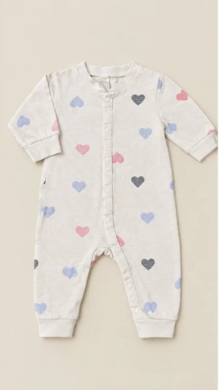 Pijama de Bebé con Estampado de Corazones