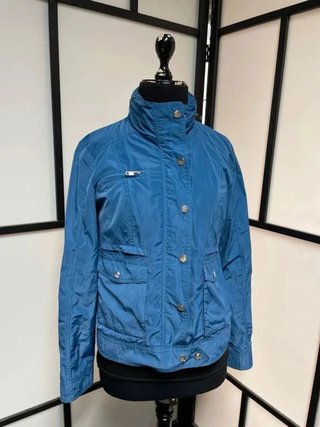 Chaqueta corta azul mujer estilo casual