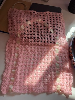 Toquilla para bebé rosa con lazo