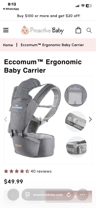Mochila Portabebés Ergonómica Eccomum