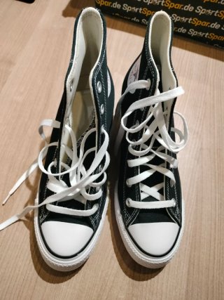 Converse con cuña negras y blancas