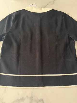 Cárdigan Manga Corta Negro y Blanco