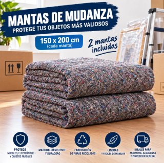 2 Mantas de Mudanza 150x200cm protectoras