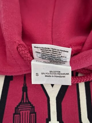 Sudadera NY Rosa Talla S amplia