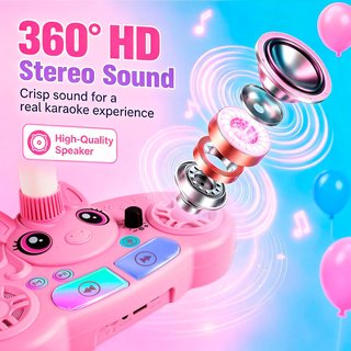 MICRÓFONO KARAOKE INFANTIL CON PIE Y 2 MICRÓFONOS
