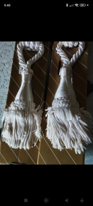 Pareja Abrazaderas Cortina Seda Blanca