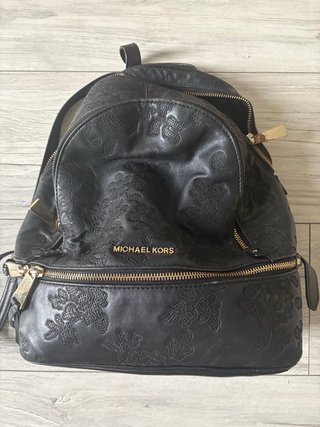 Mochila Michael Kors Piel Original Negra 31x27x13